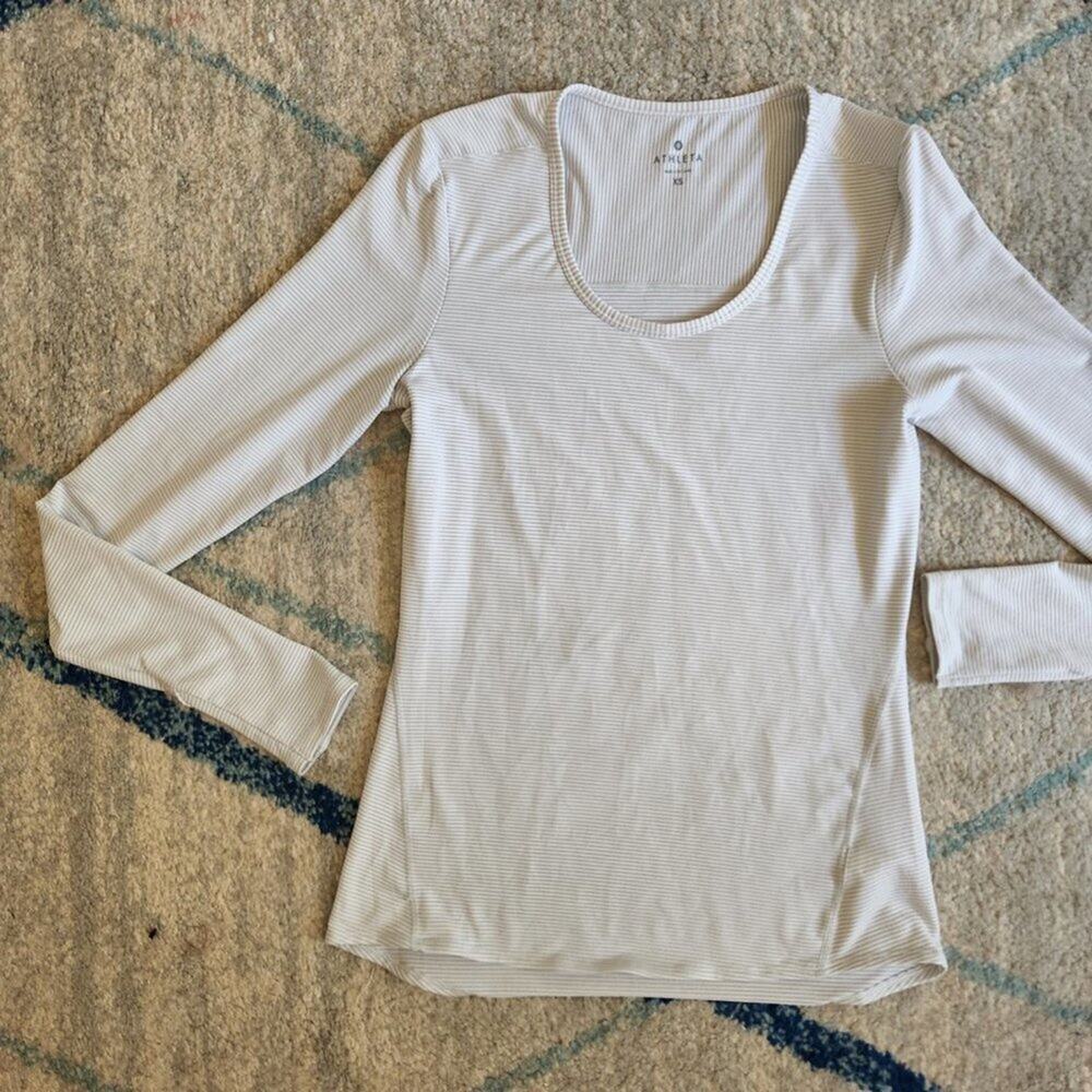 Athleta Active Longsleeve Striped Top || XS || EUC - Picture 3 of 11
